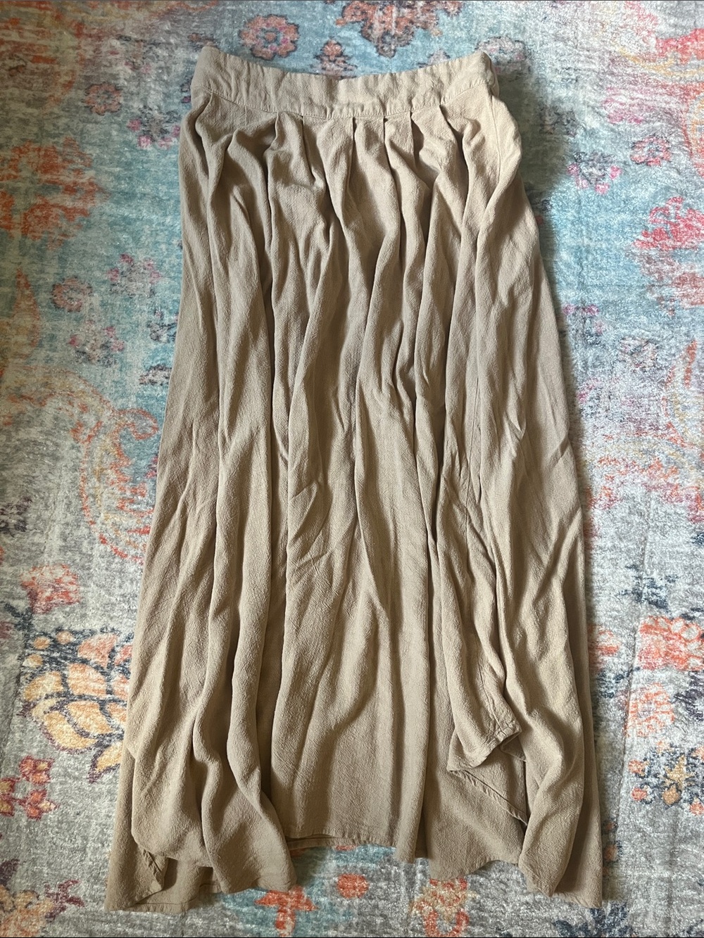 Neutral Taupe Pleated Maxi Skirt - Women's Skirt